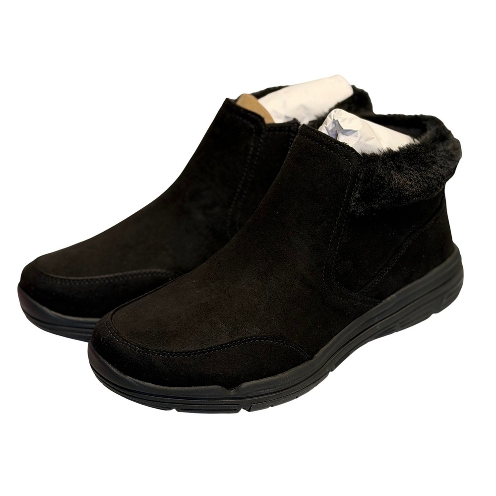 Ryka Amaze Ankle Booties Black Water-Repellent Faux Fur Lined Women 7.5 Wide